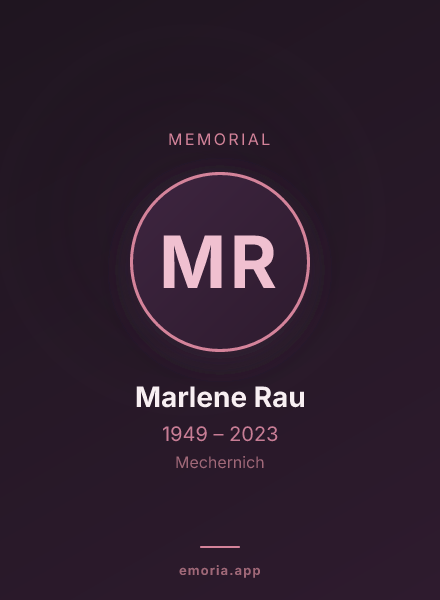 Memorial portrait of Marlene Rau