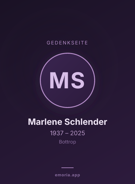 Gedenkportrait von Marlene Schlender