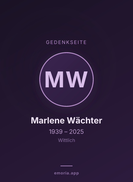 Gedenkportrait von Marlene Wächter