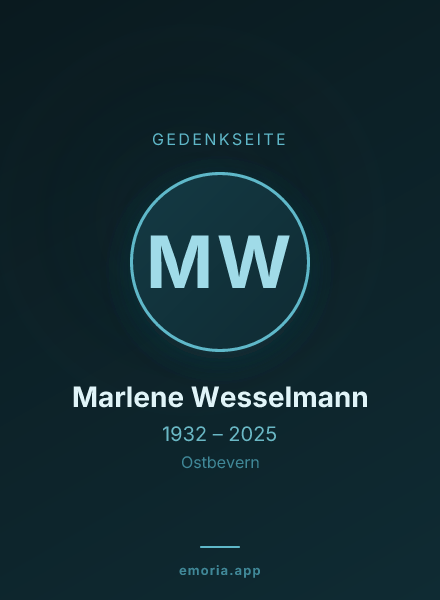 Gedenkportrait von Marlene Wesselmann
