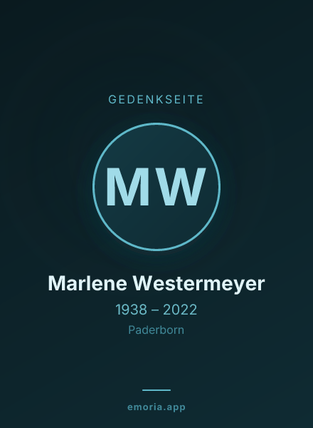 Gedenkportrait von Marlene Westermeyer
