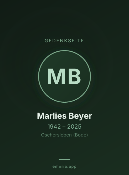 Gedenkportrait von Marlies Beyer