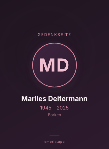 Gedenkportrait von Marlies Deitermann