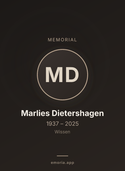 Memorial portrait of Marlies Dietershagen