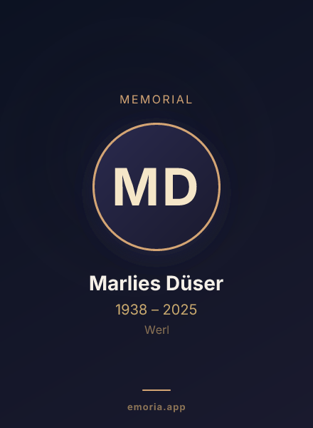 Memorial portrait of Marlies Düser