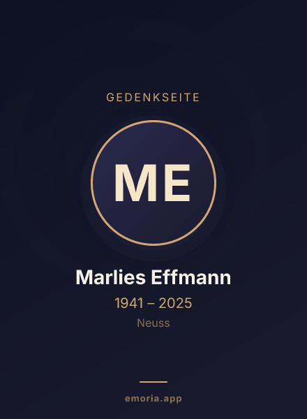 Gedenkportrait von Marlies Effmann