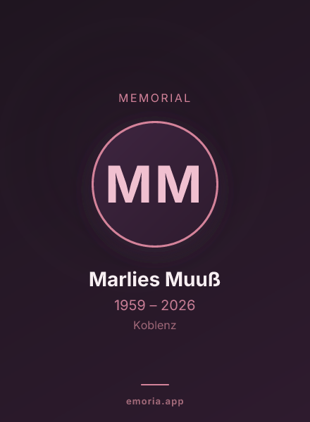 Memorial portrait of Marlies Muuß