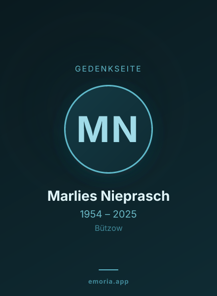 Gedenkportrait von Marlies Nieprasch