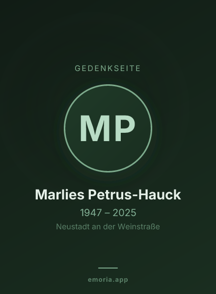 Gedenkportrait von Marlies Petrus-Hauck