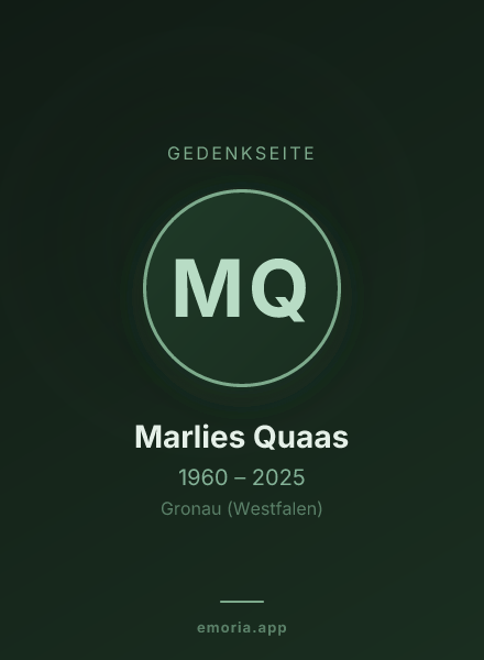 Gedenkportrait von Marlies Quaas