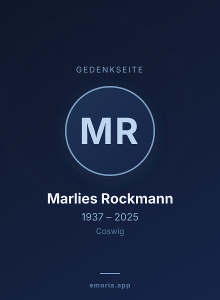 Gedenkportrait von Marlies Rockmann