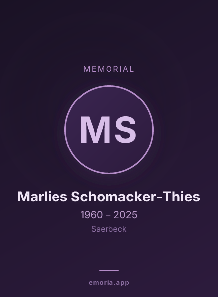 Memorial portrait of Marlies Schomacker-Thies