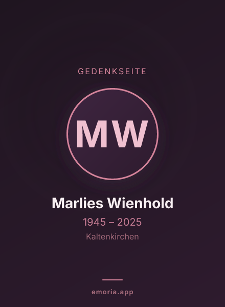 Gedenkportrait von Marlies Wienhold