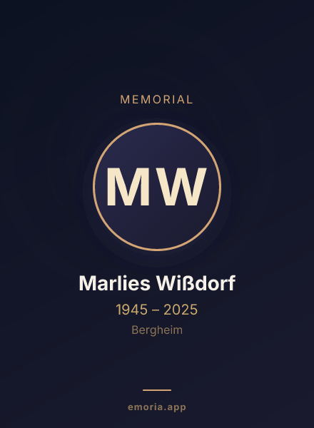 Memorial portrait of Marlies Wißdorf