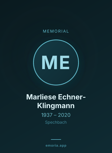 Memorial portrait of Marliese Echner-Klingmann