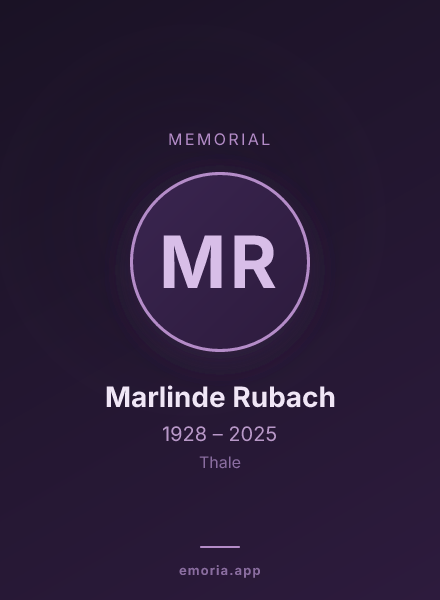 Memorial portrait of Marlinde Rubach