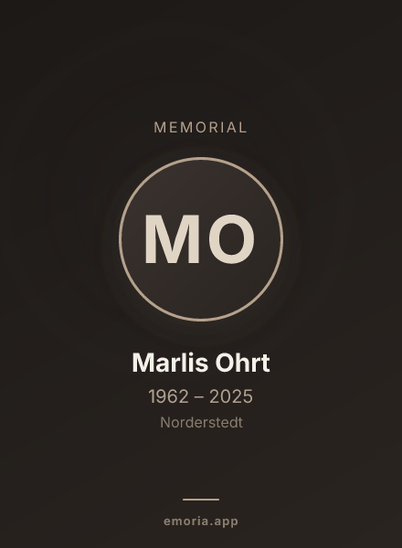 Memorial portrait of Marlis Ohrt