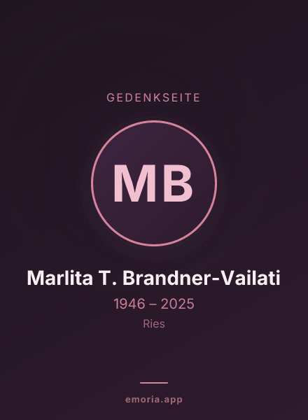 Gedenkportrait von Marlita T. Brandner-Vailati