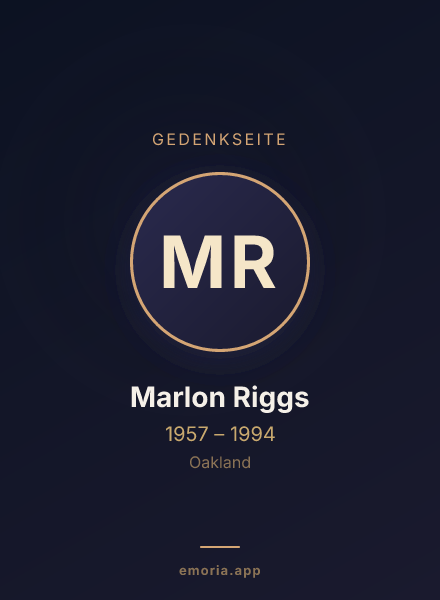 Gedenkportrait von Marlon Riggs