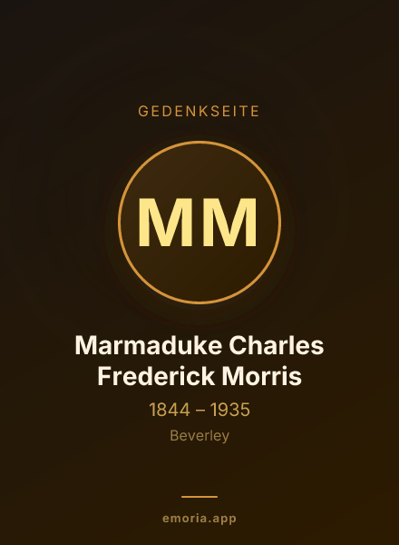 Gedenkportrait von Marmaduke Charles Frederick Morris