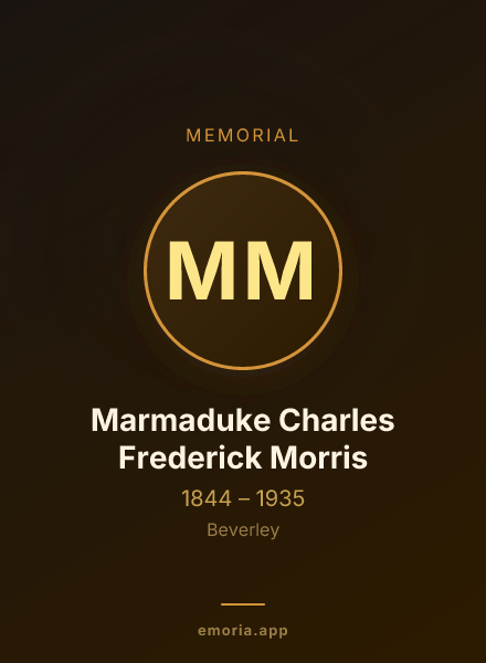 Memorial portrait of Marmaduke Charles Frederick Morris
