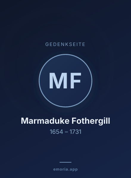 Gedenkportrait von Marmaduke Fothergill