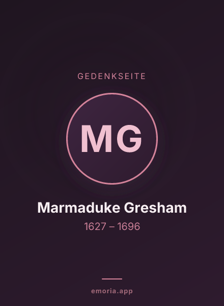 Gedenkportrait von Marmaduke Gresham
