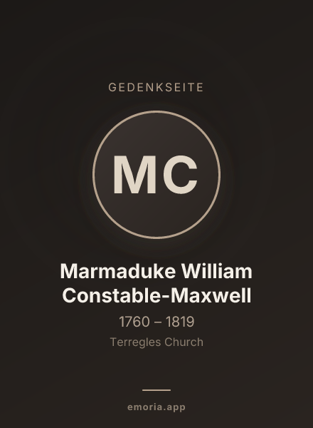 Gedenkportrait von Marmaduke William Constable-Maxwell