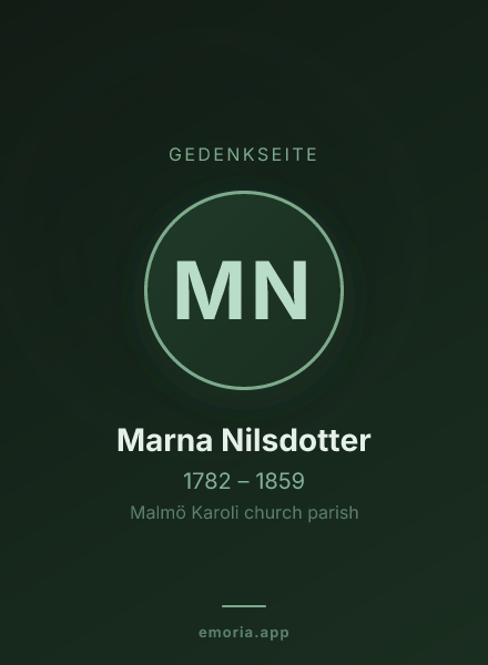 Gedenkportrait von Marna Nilsdotter