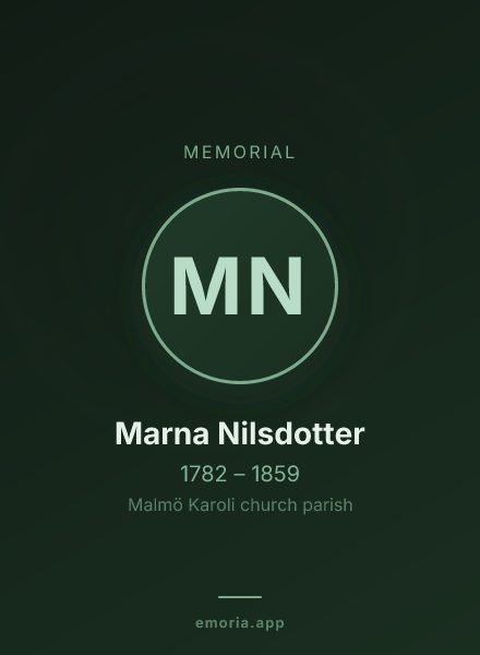 Memorial portrait of Marna Nilsdotter