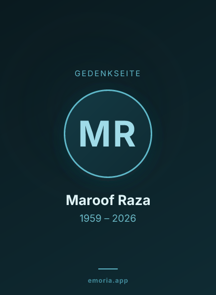 Gedenkportrait von Maroof Raza