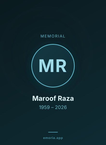 Memorial portrait of Maroof Raza
