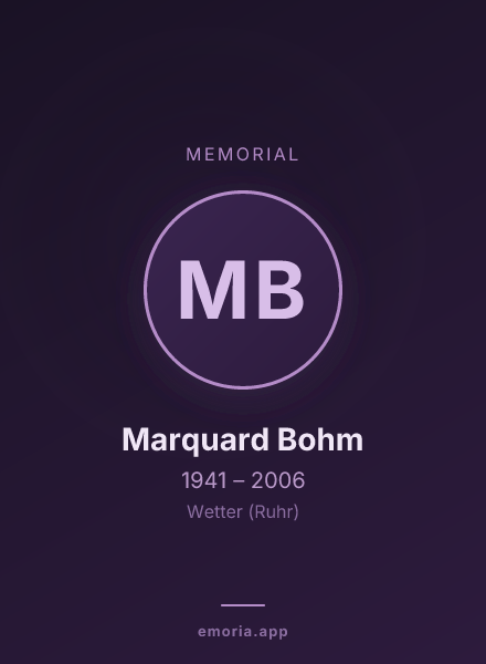 Memorial portrait of Marquard Bohm