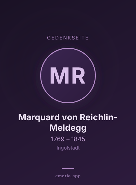 Gedenkportrait von Marquard von Reichlin-Meldegg
