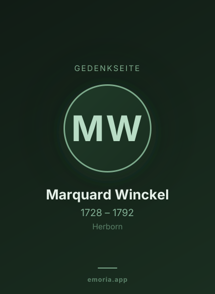Gedenkportrait von Marquard Winckel