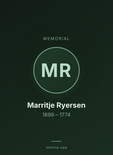 Memorial portrait of Marritje Ryersen