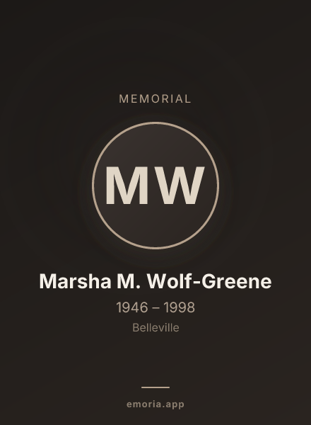 Memorial portrait of Marsha M. Wolf-Greene