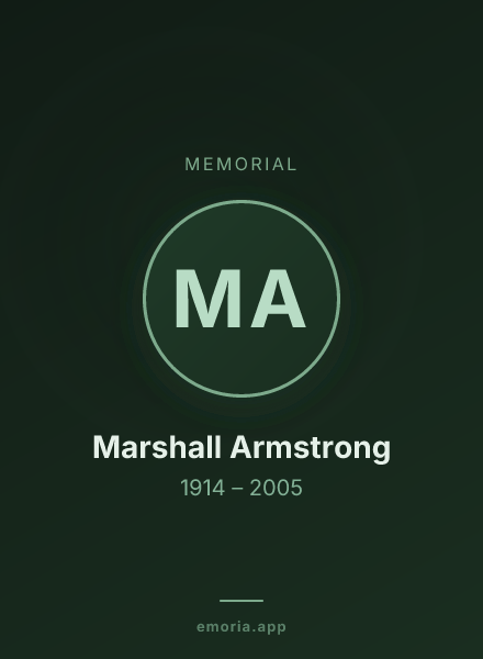 Memorial portrait of Marshall Armstrong
