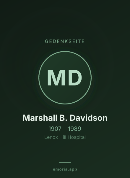 Gedenkportrait von Marshall B. Davidson