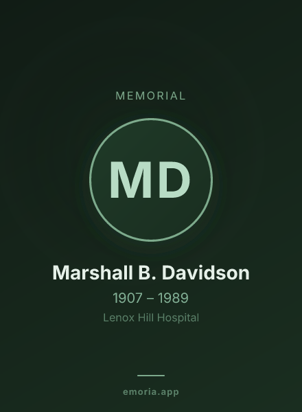 Memorial portrait of Marshall B. Davidson