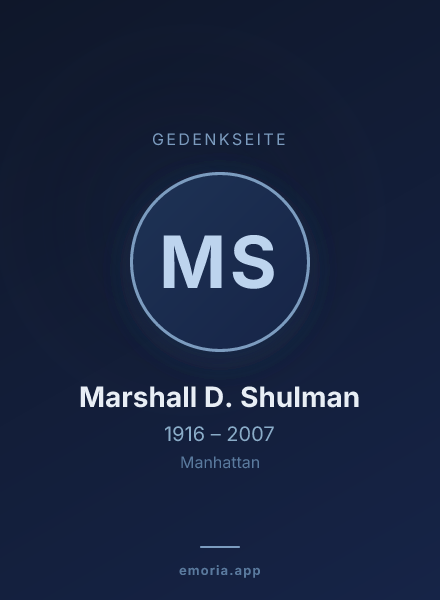 Gedenkportrait von Marshall D. Shulman