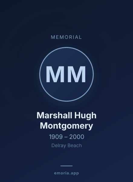 Memorial portrait of Marshall Hugh Montgomery