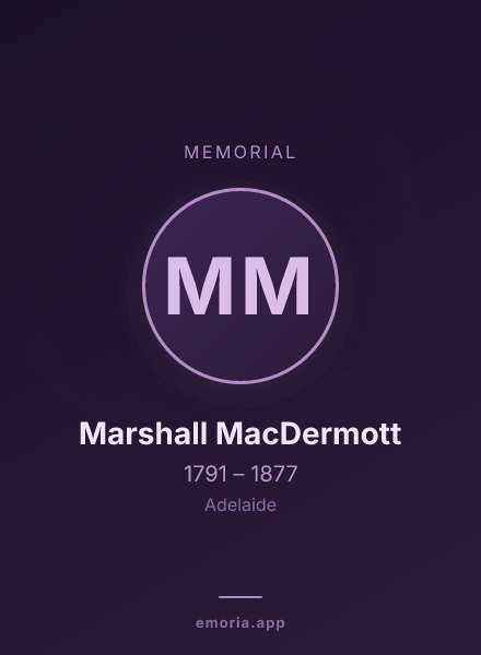 Memorial portrait of Marshall MacDermott