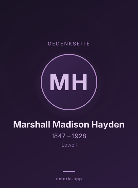 Gedenkportrait von Marshall Madison Hayden