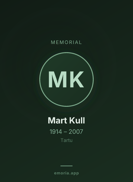 Memorial portrait of Mart Kull