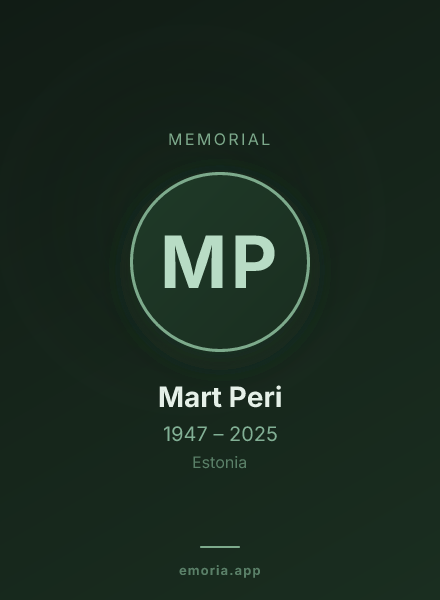 Memorial portrait of Mart Peri