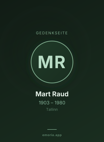 Gedenkportrait von Mart Raud
