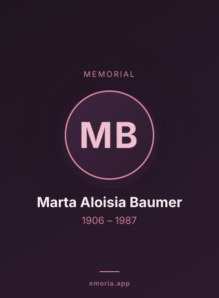 Memorial portrait of Marta Aloisia Baumer