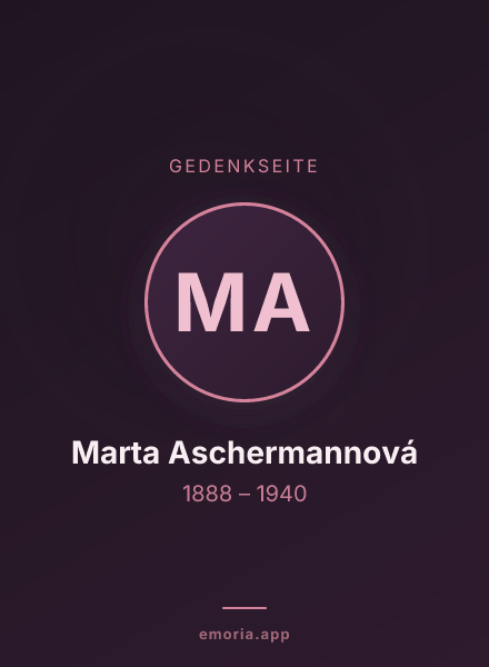 Gedenkportrait von Marta Aschermannová