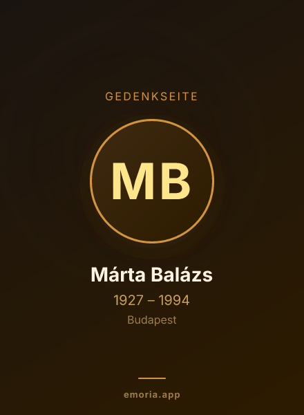 Gedenkportrait von Márta Balázs